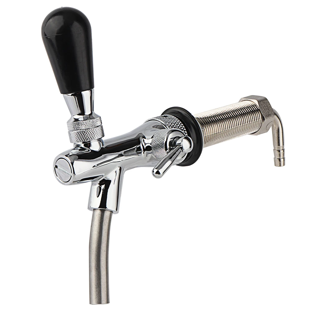 2019 Adjustable Beer Tap Faucet Flow Control Faucet with 4inch Shank Tap Kit Chrome Plating Homebrew Kegerator Draft Beer