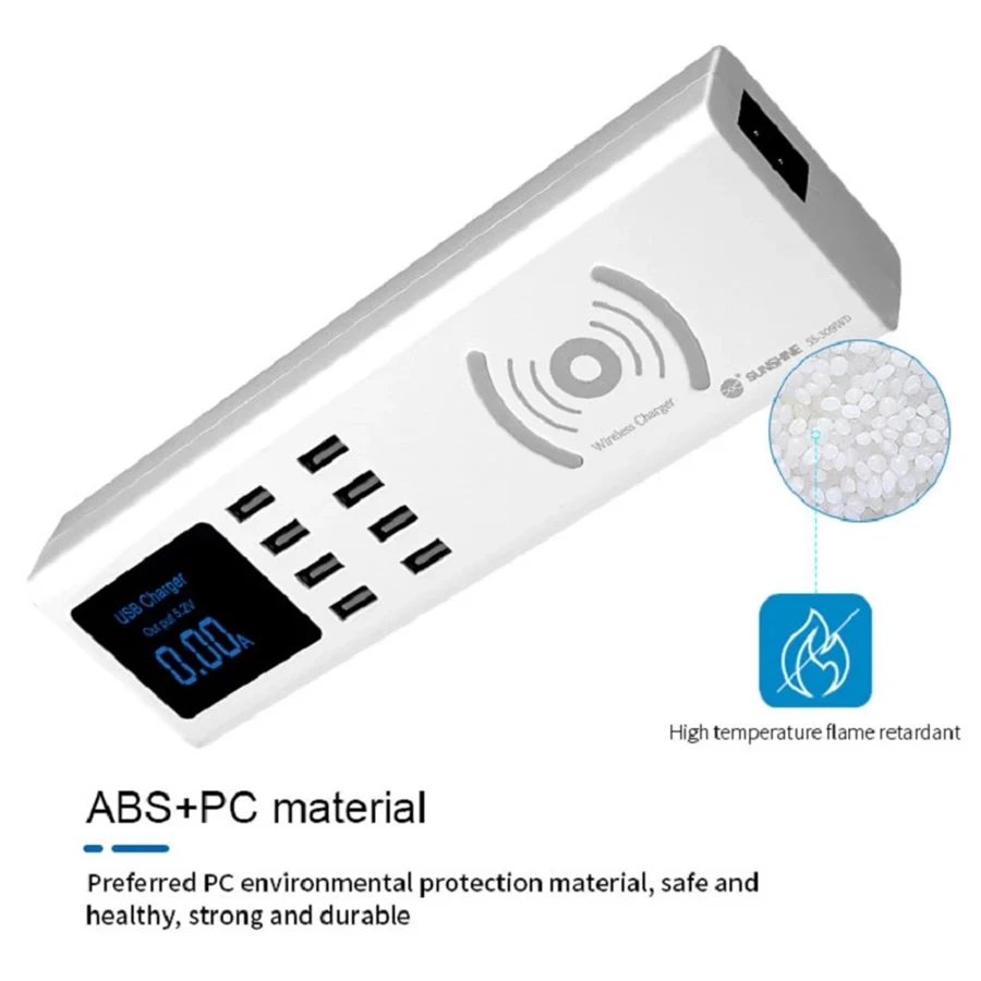 SUNSHINE USB 8พอร์ต SS-309WD Multi Quick Charge เครื่องชาร์จโทรศัพท์มือถืออะแดปเตอร์ Fast Charging Station สำหรับแท็บเล็ต Iphone
