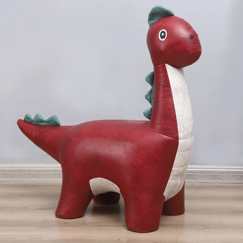 2021 neue Netto Rote Dinosaurier Hocker Cartoon Stil Sitz Tier Wohnzimmer Hocker Kinder & Sofa Hocker Fawn Schuh Hocker