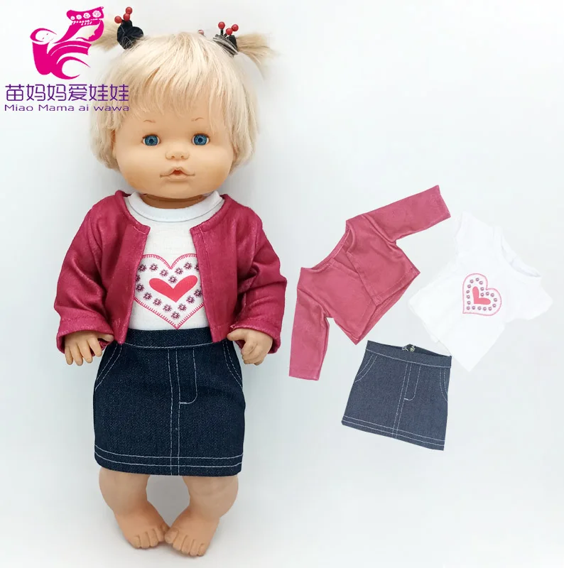 Fit 38 Cm Nenuco Doll Clothes Blue Coat Shirt Pants Ropa Y Su Hermanita Reborn Baby Doll Costumes Kids Gifts