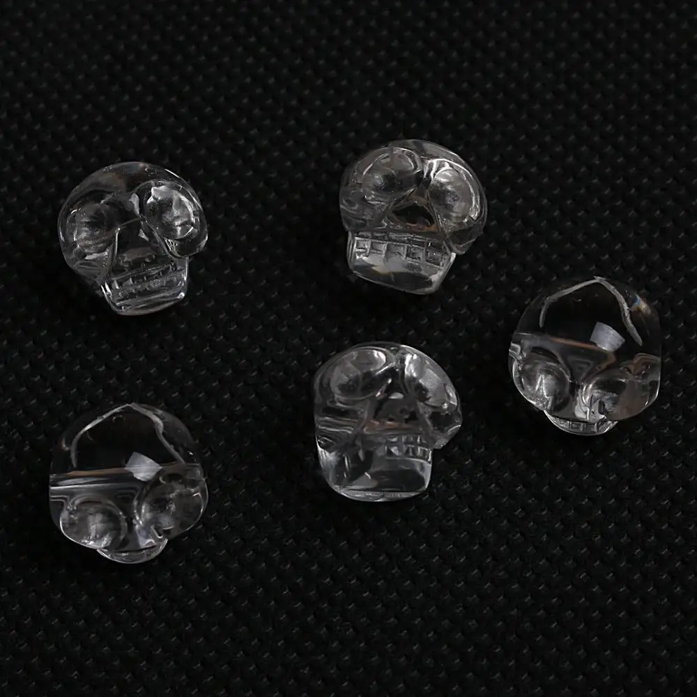 Natural Quartz Skull Crystal Horizontal Vertical Hole Gemstone Loose Beads 8 10 12mm For Necklace Bracelet DIY Jewelry Making