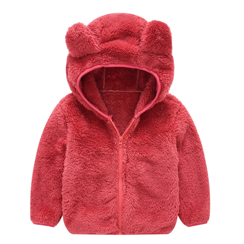 Autumn Baby Boys Hooded Jackets For Kids Clothes Girls Cartoon Plush Coats Jackets Casual Toddler Girl Zipper Jacket Outerwear