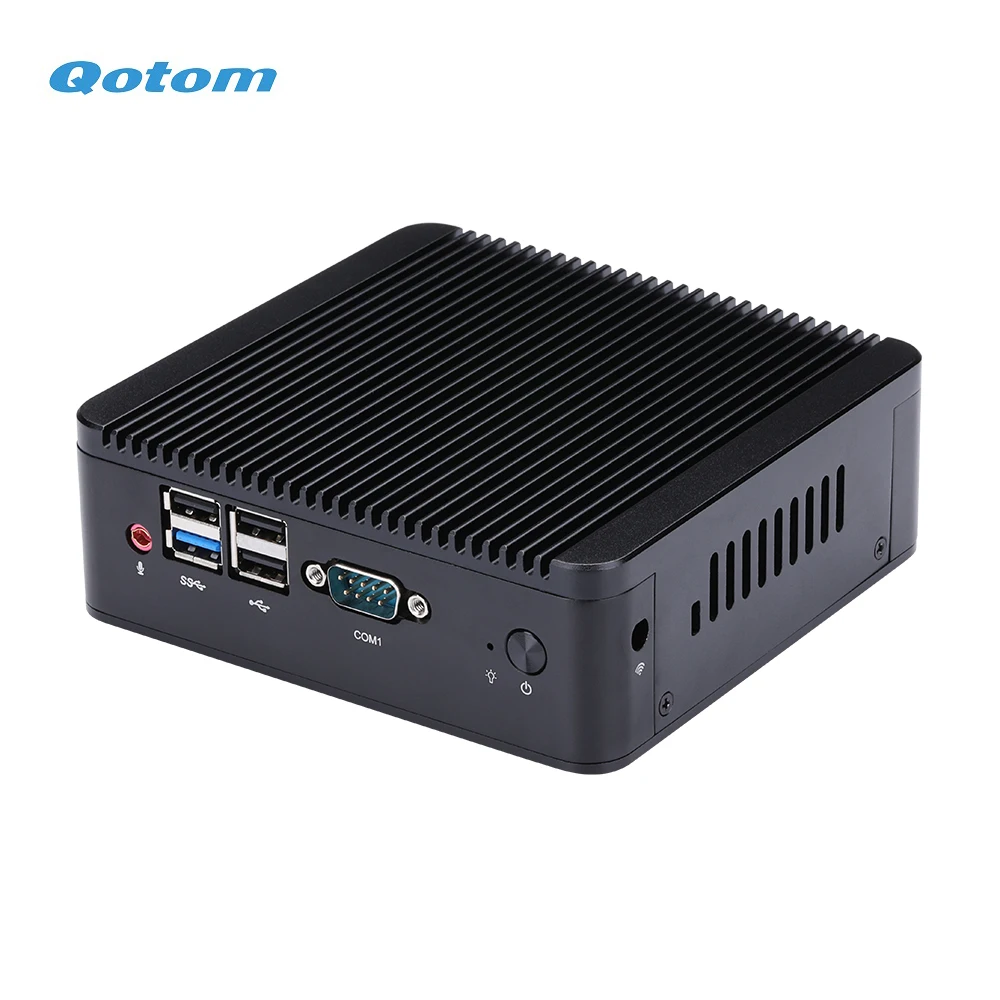 Imagem -02 - Qotom Fanless Cpu J1900 Mini pc Quad Core 2.42 Ghz Executando 24 X86 Mini pc Desktop Industrial