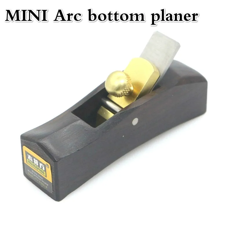 1 Pc Diy Mini Hand Planes Timmerwerk Carpenter Hard En Slijtvast Ebbenhout Joinery Arc Onderkant Schaafmachine Houtwerk Gereedschap