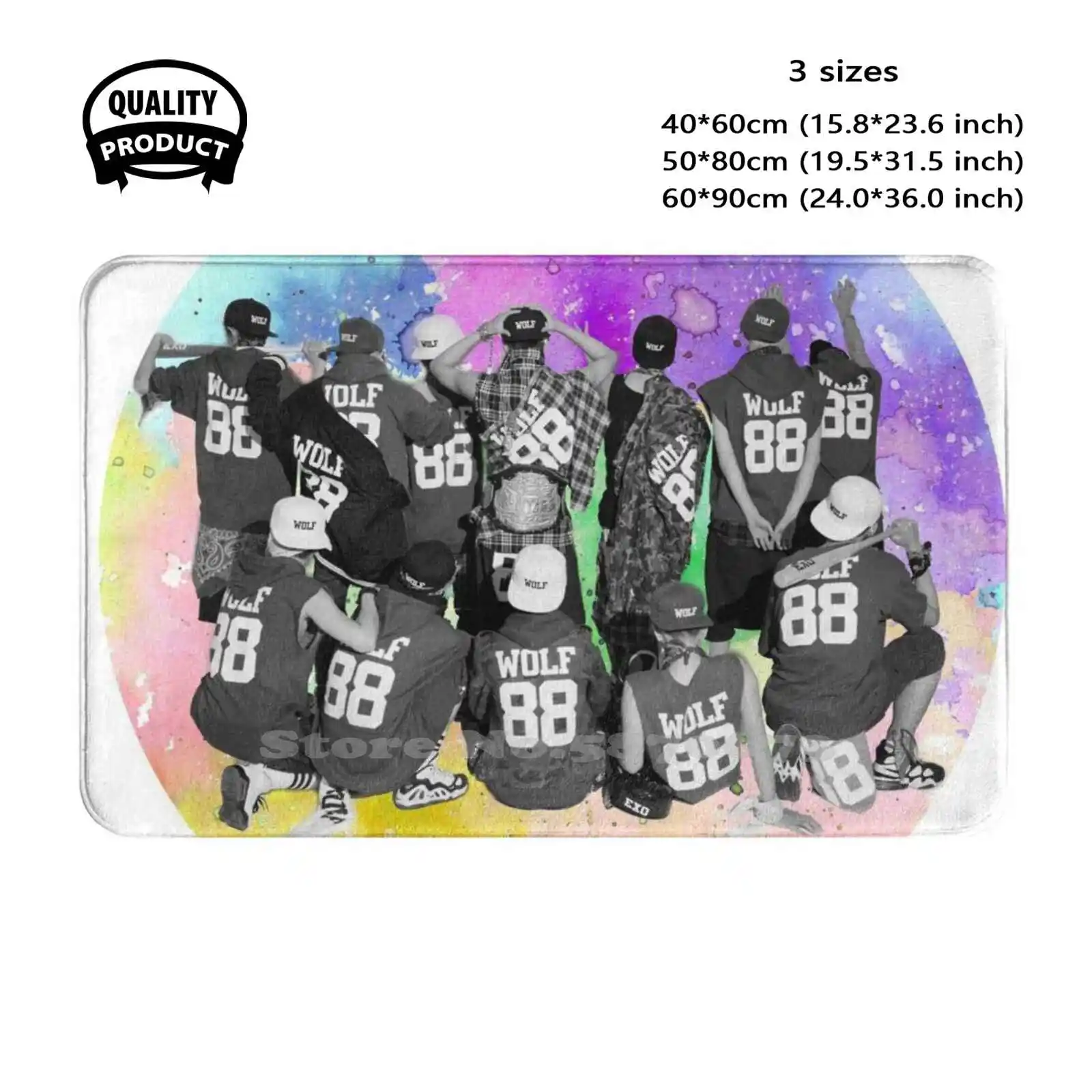 Wolves Soft Cushion Home Carpet Door Mat Car Rug Kpop Wolf Xiumin Suho Sehun Chanyeol Chen Kai Lay Baekhyun Luhan Do Kyungsoo