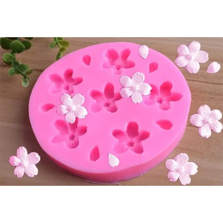 

Cherry Blossoms Chocolate Candy Jelly Silicone Mold Flower Shape Fondant Cake Bakeware Decorating Aroma Plaster DIY Art Crafts