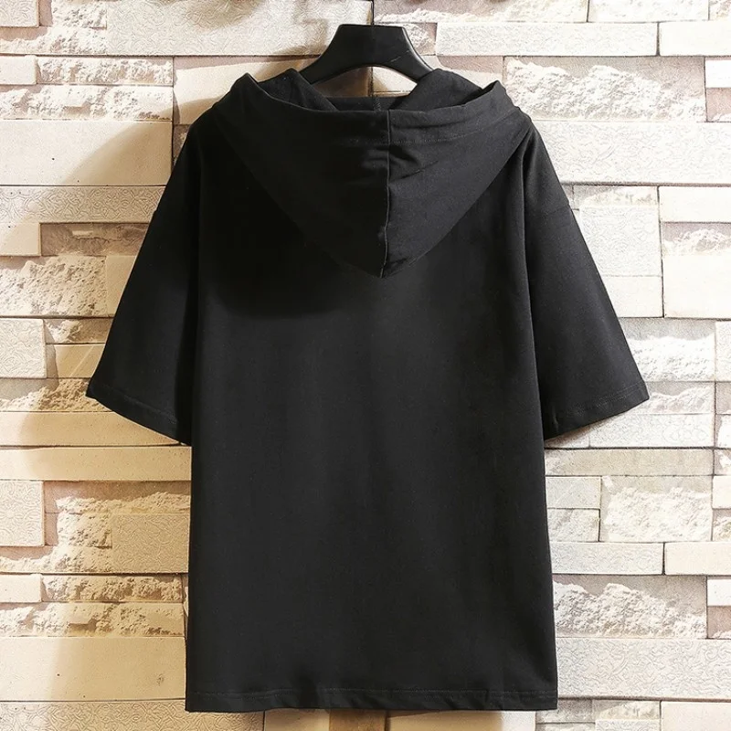 

Short Hooded Sleeve T Shirt Women Summer Japanese Style Printing Cartoon Tees Tops Loose Casual Lovers T Shirts Large Size 5XL