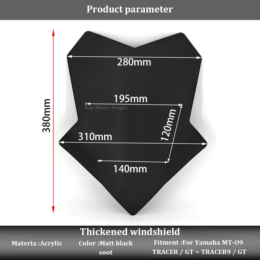 MT-09 TRACER szyba przednia szyba pasuje do YAMAHA MT09 MT 09 TRACER GT TRACER 9 GT TRACER 900 osłona przeciwwiatrowa osłona ekranu