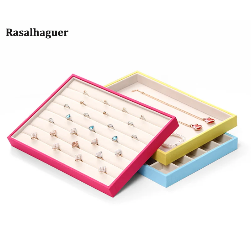 5 Colors Cases Necklace Ring Earring Pendant Stand Series Watch Holder For Woman  Jewellery Tray Jewellery Organizer Storage Box
