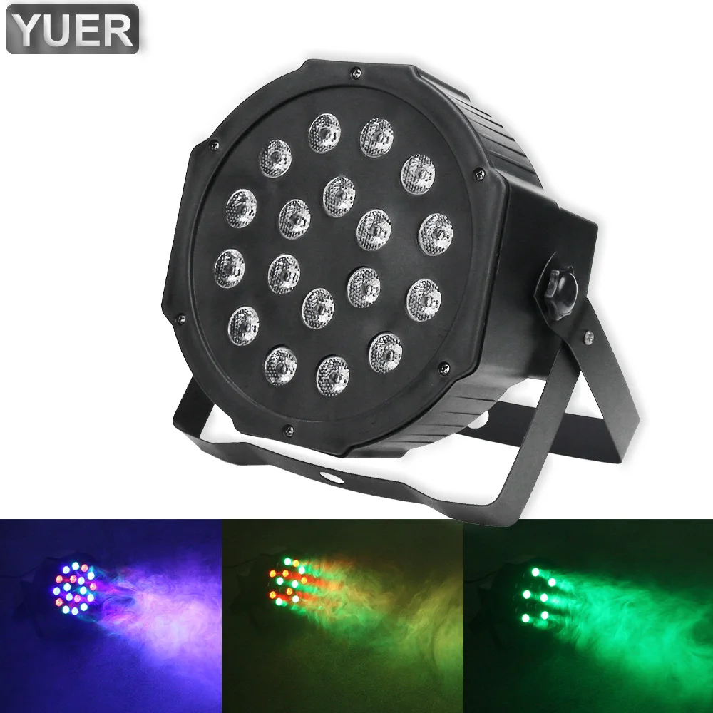 2021 led rgb led 18x1w luz de par plana dmx512 festa casamento efeito discoteca luzes de lavagem dj clube barra natal escurecimento holofotes