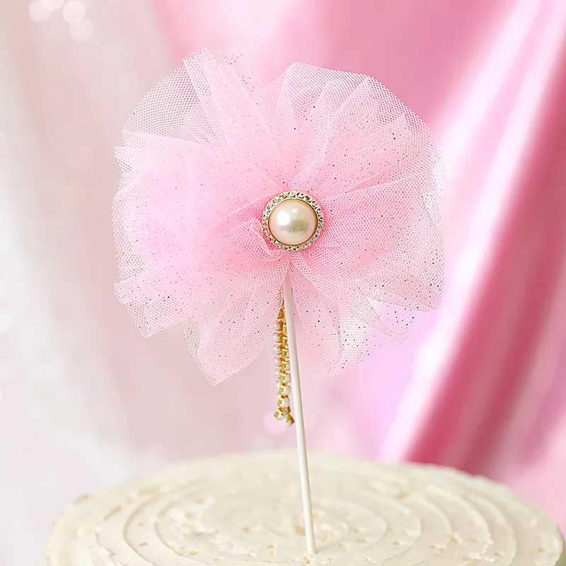 Ballerina Girl Cake Decoration Pink White Hairball Arch Balloon Cake Toppers Wedding Birthday Party Decor Kids favor Baking