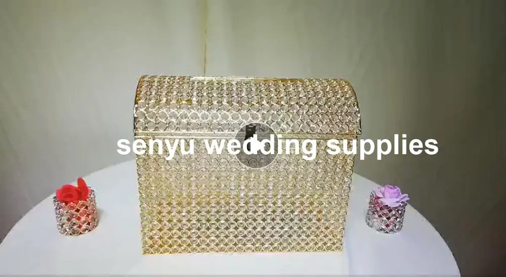 one pcs also sell )Popular style transparent crystal diamond stone money gift card box wedding centerpieces flower  decoration