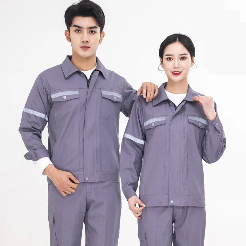 Herbst Dicke Lange-sleeve Arbeit Kleidung Für Männer Frauen Reine Baumwolle Atmungsaktiv Reflektierende Elektriker Arbeit Overall Miner Uniformen