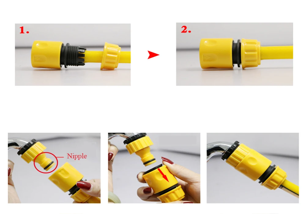 PVC Gartenarbeit Zubehör Outdoor 3/4 Auto Garten Schlauch Anschluss Adapter Quick Connect Reparatur Schlauch Anschluss Rohr Armaturen 1/2 – Detail 3