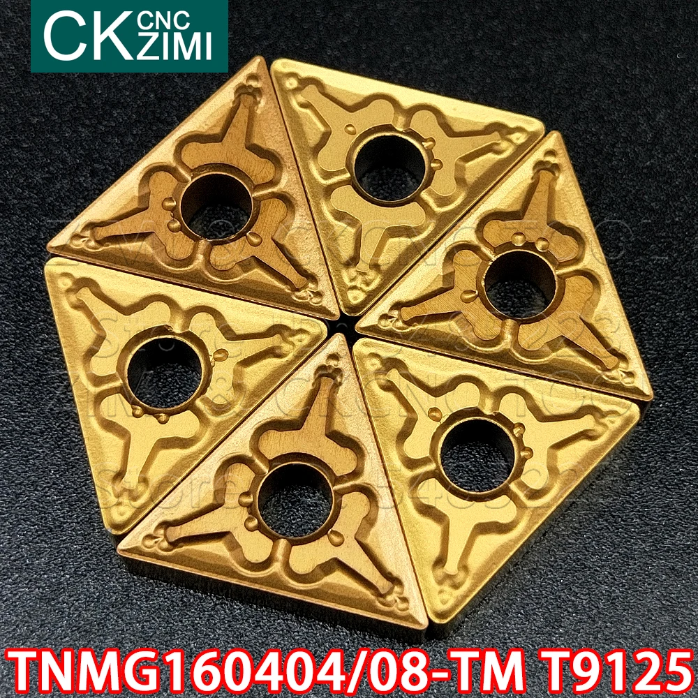 10 قطعة TNMG160404-TM T9125 TNMG160408-TM T9125 كربيد إدراج الخارجية تحول إدراج أدوات مخرطة معدنية باستخدام الحاسب الآلي أدوات TNMG للصلب