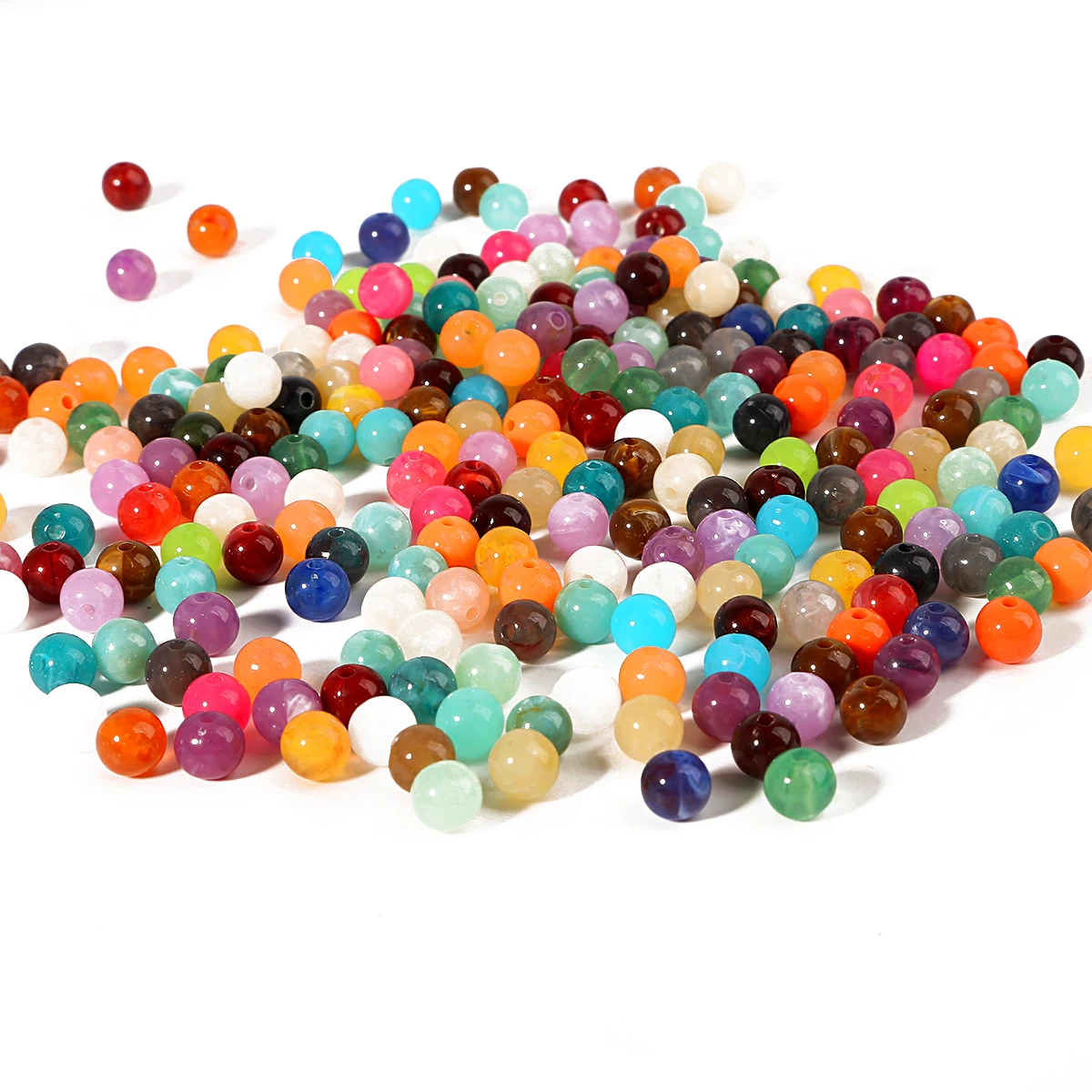 New Arrivals 6/8/10mm Multicolor Acrylic Clouds Beads Effect Round Beads For DIY Necklace Bracelet Jewelry Making Accessories