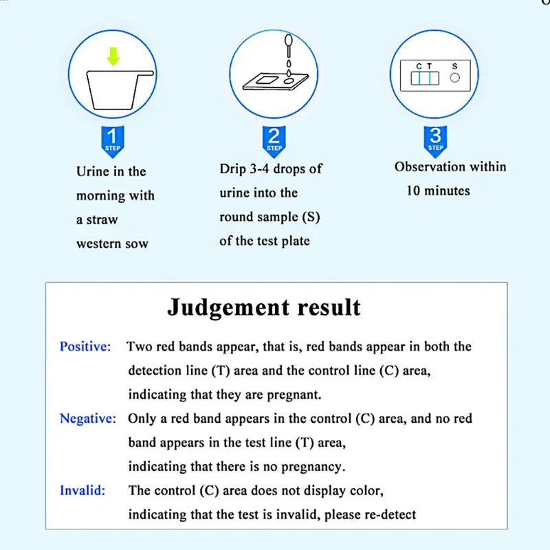 Test de grossesse de vache Kit de courant intermédiaire d'urine testeurs de diagnostic de grossesse précoce pour la ferme