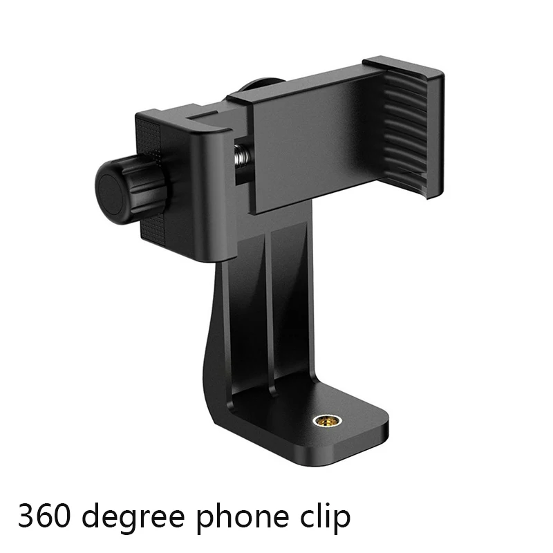 360 degree mobile phone holder, compatible with all 1/4 screws, mobile phone clip, desktop tripod adapter for Samsung and iphone