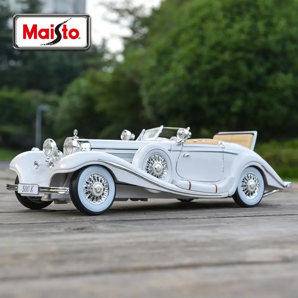 Maisto 1:18 1936 Mercedes Benz 500K Typ Special Roadster Static Die Cast Vehicles Collectible Model Car Toys