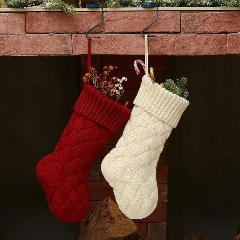 New knit Christmas Stocking items Blank pet Christmas stockings Holiday Stocks Family Indoor Decoration LX8569