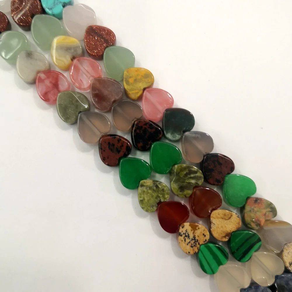 Fashion charm Heart mixed natural stone beads for jewelry making 10MM  72pcs/lot Necklace Earring accessories wholesale