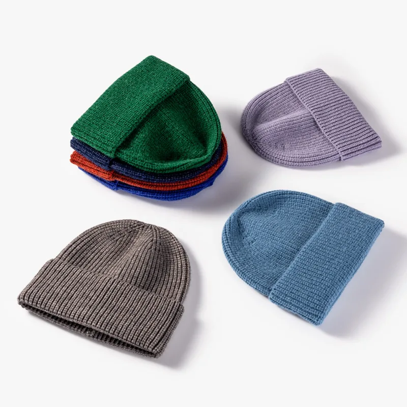 VISROVER 18 colors Autumn winter Solid color acrylic beanies for man and woman New acrylic unisex Warm cap Casual High Quality