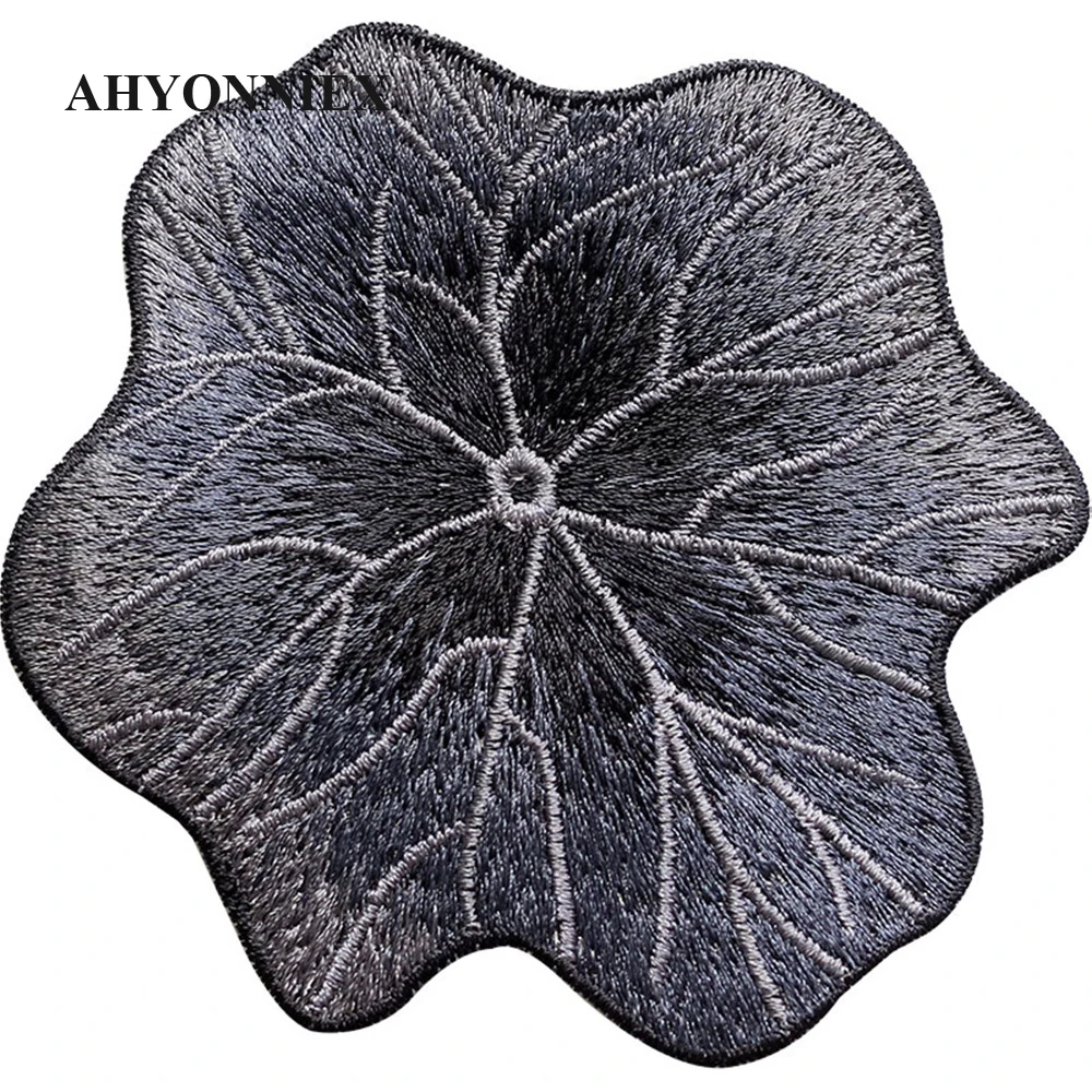 Lotus Leaf Embroidery Flowers Appliques Dress Accessories DIY Sewing Craft Patches Applications for Clothes T Shirt Bag Shoes