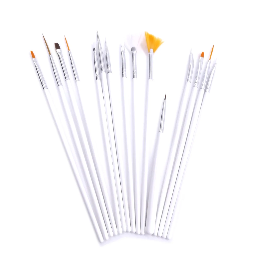 

Warm Girl Nail Art Brushes Set 15pcs White Nail Brush Nail Art Tools