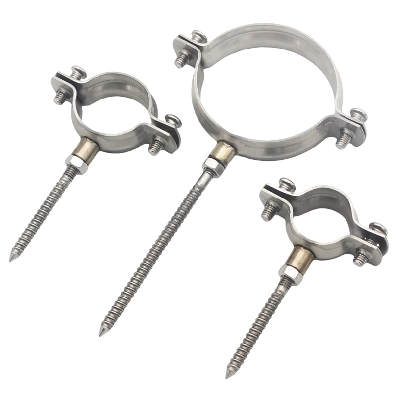 2Pcs Self-tapping screw 304 stainless steel hose clamp water PPR Pipe Fixed Clamp Embrace Hoop Clips Fasteners for Industry/Home