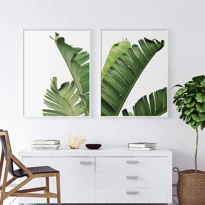 Canvas Painting living room cuadros decoracion Nordic Poster Green Banana Plants leaves modern minimalist Modular Pictures