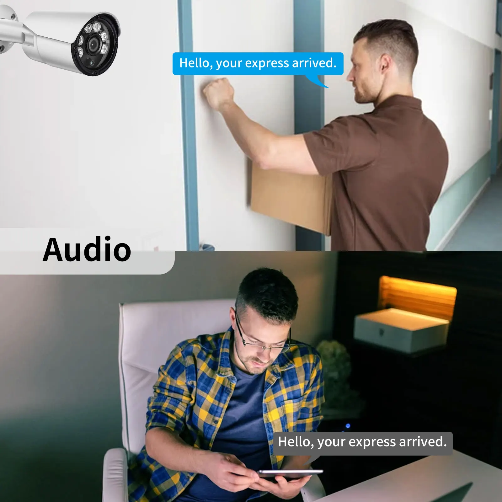 Gadinan HD 8MP POE IP Camera H.265+ Vidio Face Detection Color Night Vision Security Protection Dual Light Source Outdoor Webcam