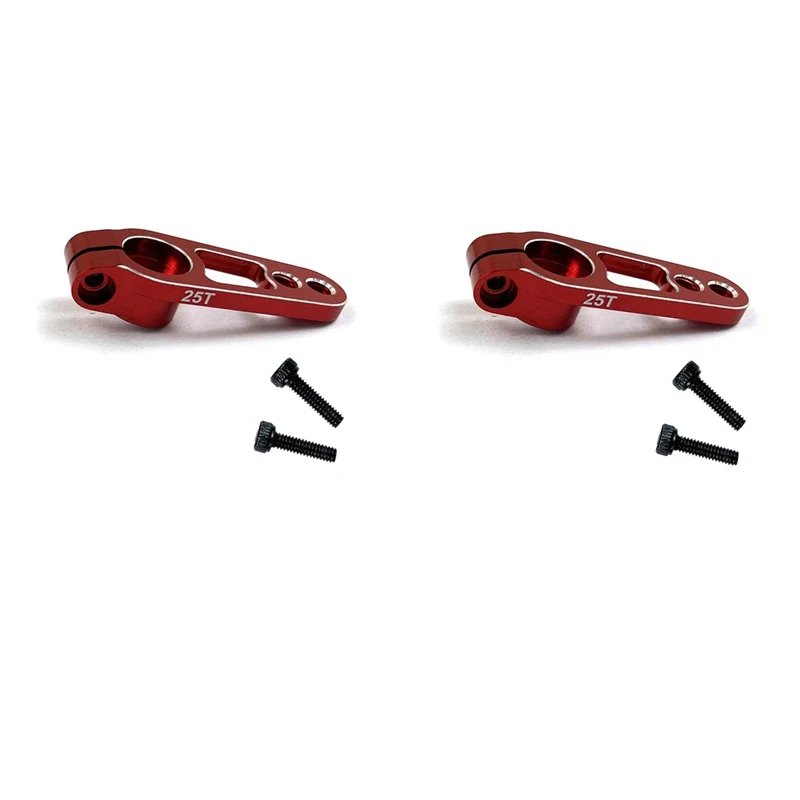 2pcs อลูมิเนียม 25T Servo Horn แขนฟัน Spline M3 CLAMP พวงมาลัยสําหรับ Futaba Savox Power HD Moto D4 Drift ปีนเขา RC รถ
