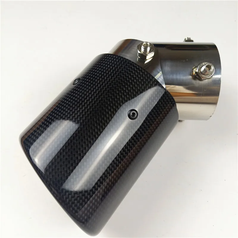 1 Piece Car Accessories Crimping Glossy Adjustable Carbon Fiber+Stainless Steel  Exhaust Pipe Muffler Tip