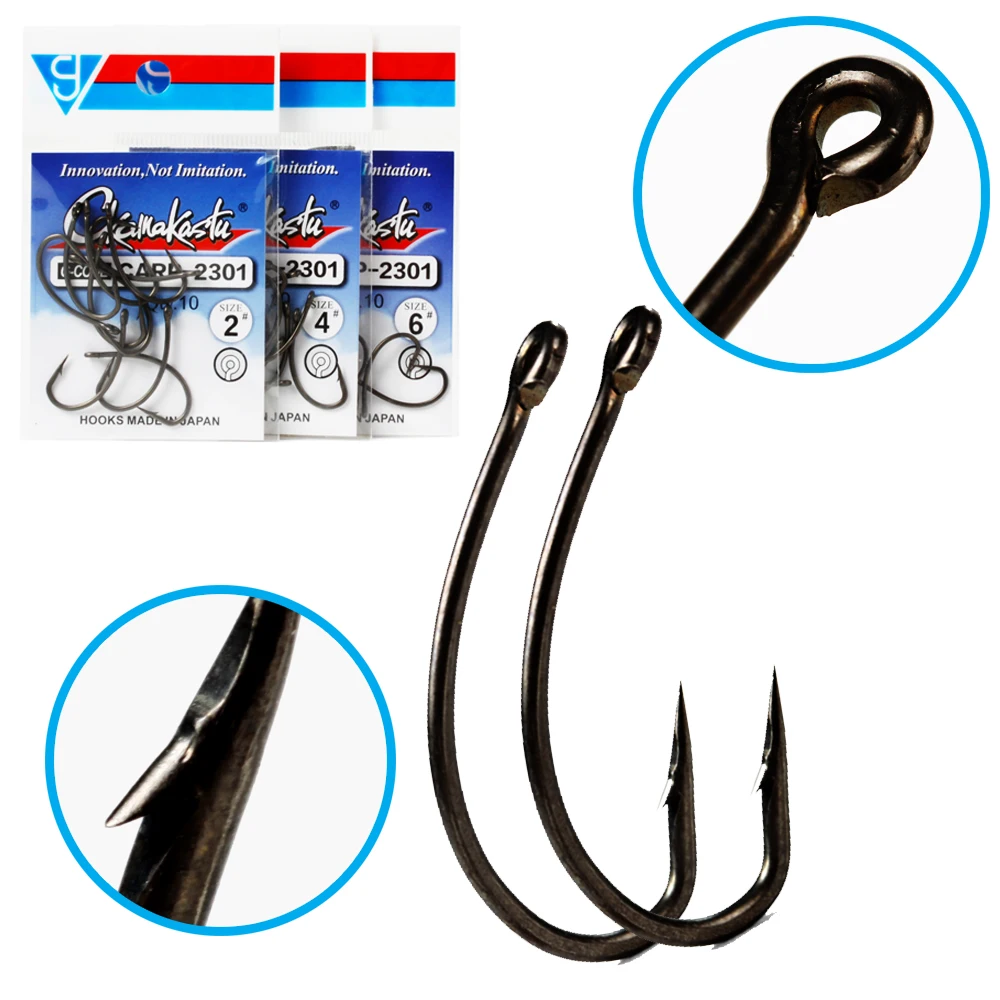 30pcs/lot Carbon Steel Carp Hooks Coating Carp Fishing Hooks Wide Gape with Micro Barb Matt Black Yn Hook for Coarse gamakaTSU