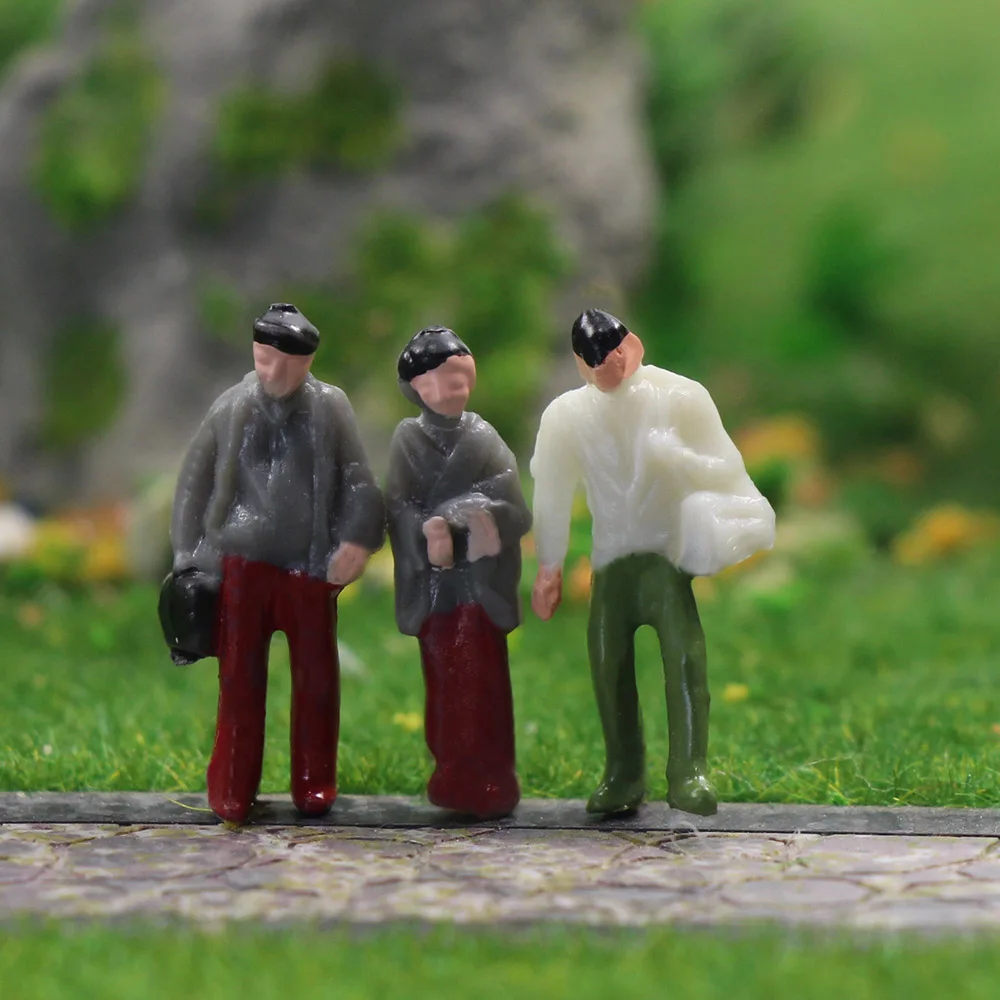 Evemodel 100 Stück Modelleisenbahnen HO TT Maßstab 1:87 bemalte Figuren Menschen P100 – Detail 5
