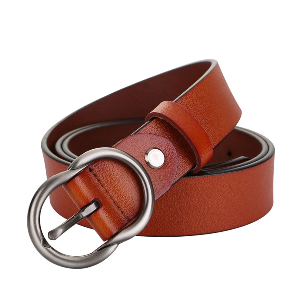 LA SPEZIA Women Belt Genuine Leather Ladies Waist Belt Pin Buckle Solid Red Black White Coffee Casual Women Leather Belt 110cm