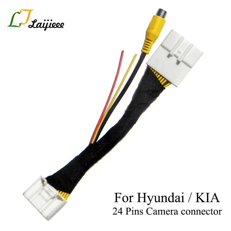 Custom Made 24 Pins Reverse Camera Connector For Hyundai Kia / RCA Into 24 Pin Original Video Input Plug No Need Cut The Wires