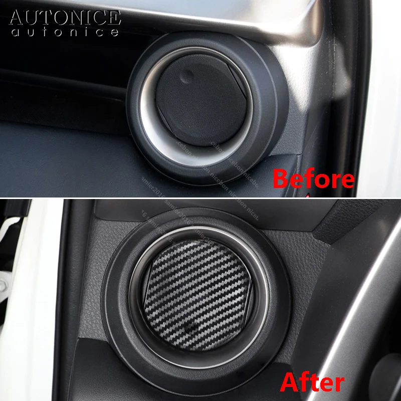 Carbon fiber color flanks Air Conditioning Dashboard Vent Cover for Toyota RAV4 2013 2014 2015 2016 2017 2018
