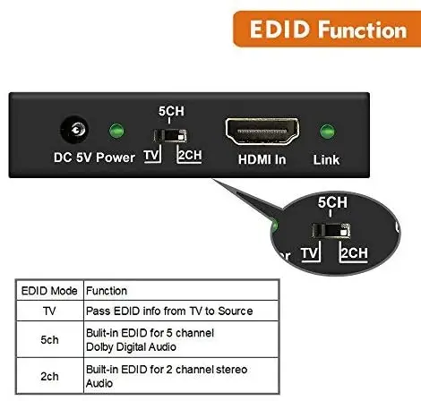 4k 60hz hdmi conversor de extrator de áudio spdif + 3.5mm saída suporta hdmi 2.0, 18gpbs largura de banda, hdcp 2.2, dolby digital/dts