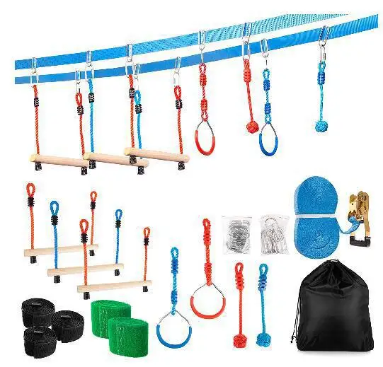 Kids Garden Swing Rings Climbing Toy Outdoor Training Activity Safety Sports Rope Swing Hanging Rings Children Fitness Equipment