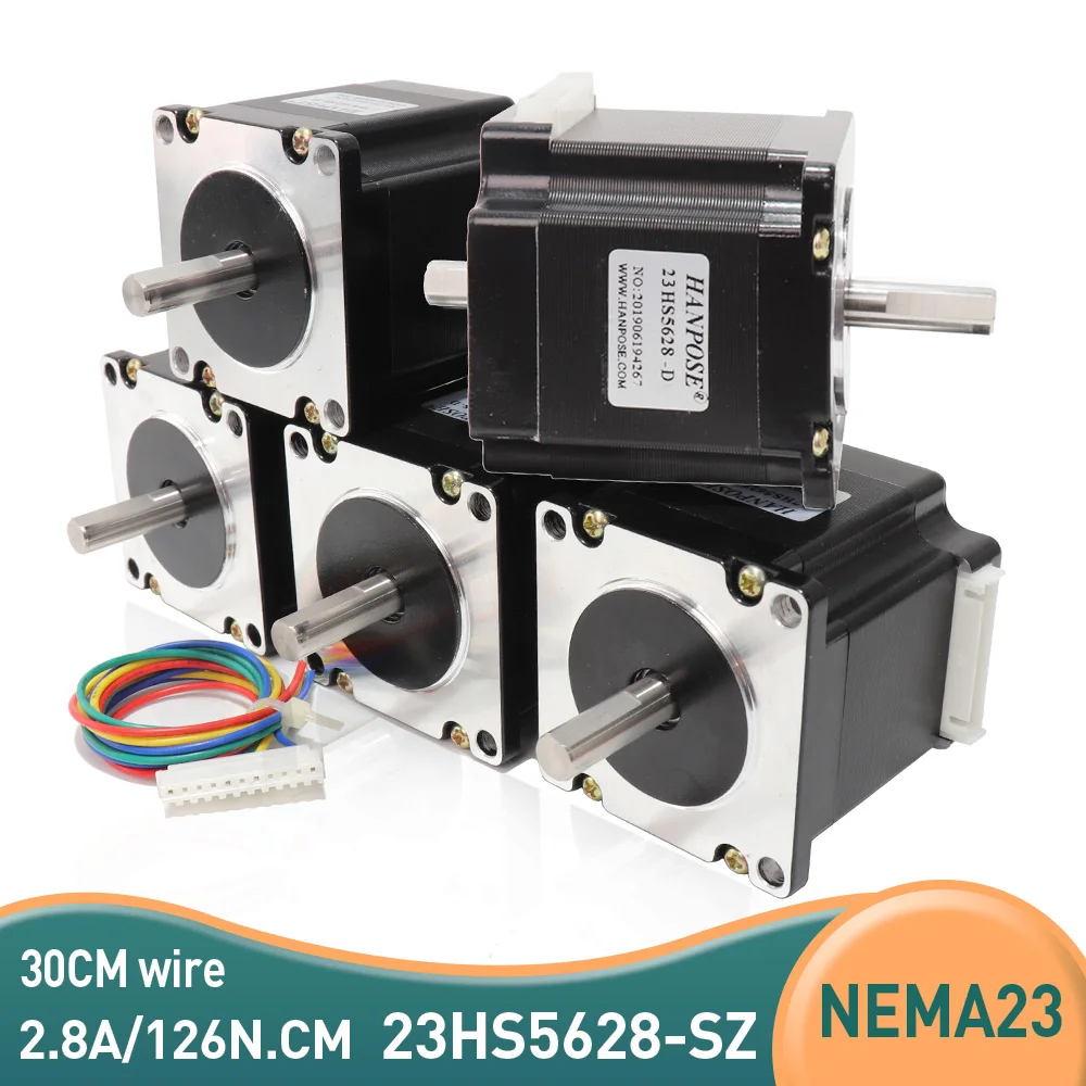 

5PCS NEMA 23 Stepper Motor Dual Axis 23HS5628-SZ 2.8A 1.26N.m For CNC Milling Machine 3D Printer Monitoring Equipment