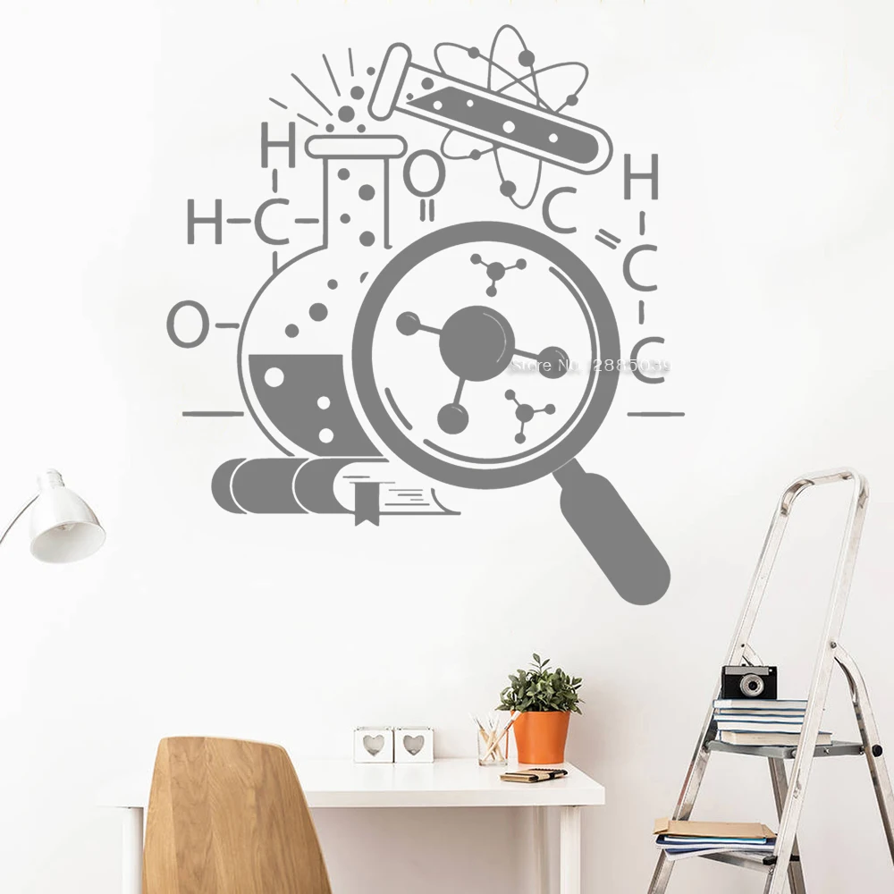 Science Laboratory Apparatus Art Vinyl Wall Decal School Decor Chemical Lab Class Stickers Mural Interior Wall Stickers LC1416