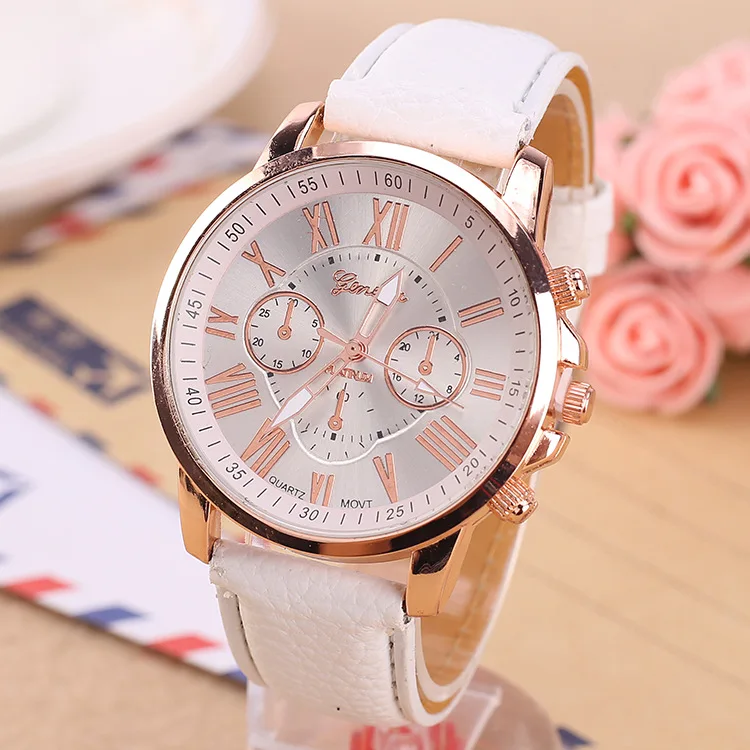 Orologio da donna 2019 ginevra orologio Casual da donna orologi cinturino in pelle orologio da polso al quarzo montre femme reloj mujer horloge vrouw