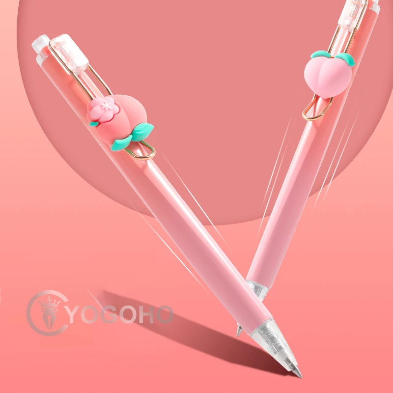 M&G Pink Peach Limited Gel Pen High Density 0.5mm Retractable Gel Pen Fast-drying with Refills Stationary Supplies