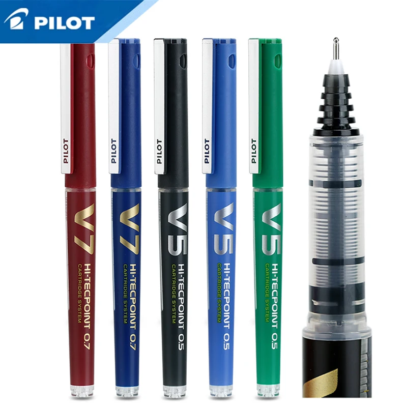 

12 Pcs Japan Pilot HI-TECPOINT Gel Pen BXC-V5/V7 0.5mm/0.7mm can replace Ink Cartridge Needle Extra Fine point Liquid office