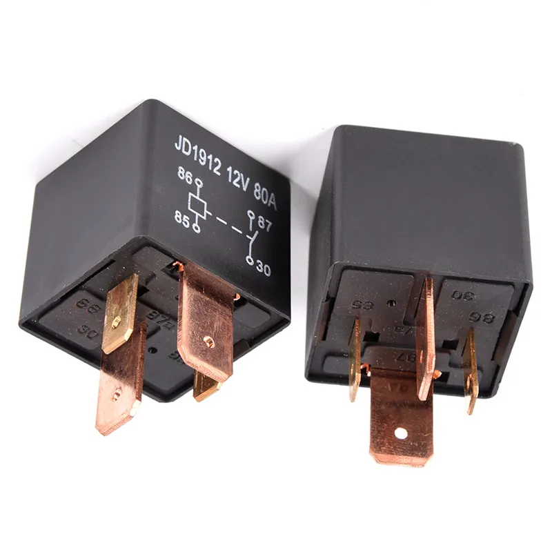 1x wodoodporny przekaźnik Heavy Duty 4Pin DC 24V 12V 80A JD1912 samochodowy przekaźnik samochodowy przydatny