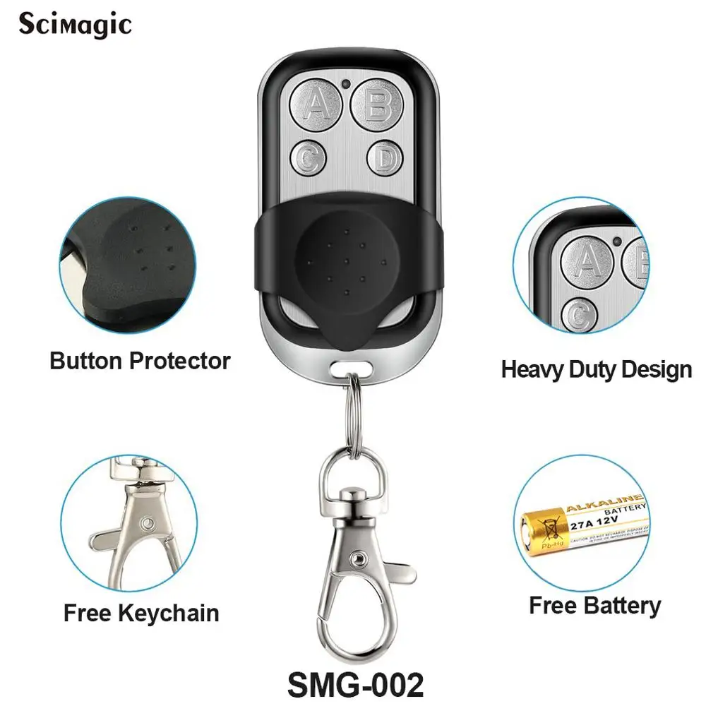 ROGER H80/TX22/E80 TX54R/E80 TX52R Garage Gate Door Remote Control Command 433MHz Fixed Code Transmitter Key Fob