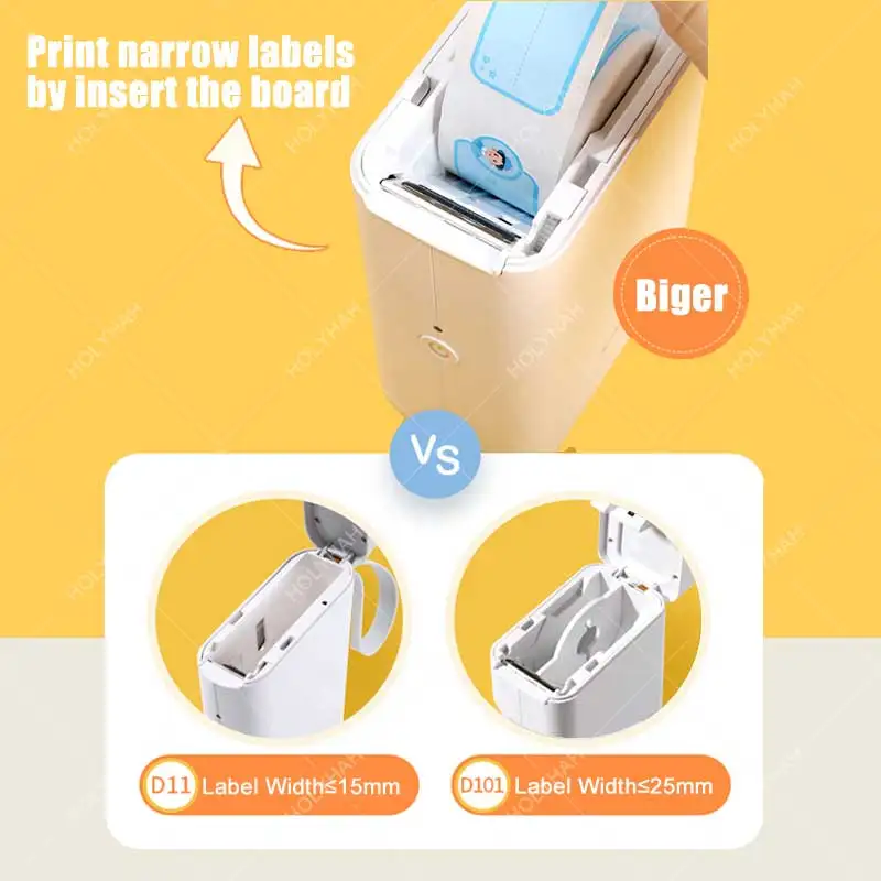 NIIMBOT D101 D11 Plus Stiker Label Printer Mini Putih untuk Kabel Nama Kertas Label Harga Supermarket Tahan Air