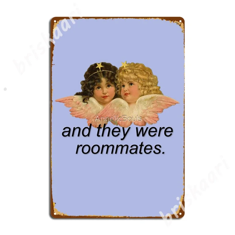 

And They Were Roommates Meme With Angel Metal Signs Cinema Garage Club Bar Wall Decor create Tin sign Posters