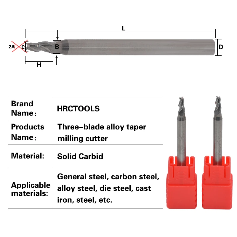 Fresa de metal duro com 3 sulcos, fresa de metal duro, processamento de cobre, ferramentas para fresa de alumínio